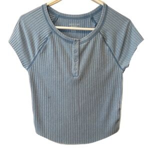 American Eagle Outfitters Blue Ribbed Women's Top